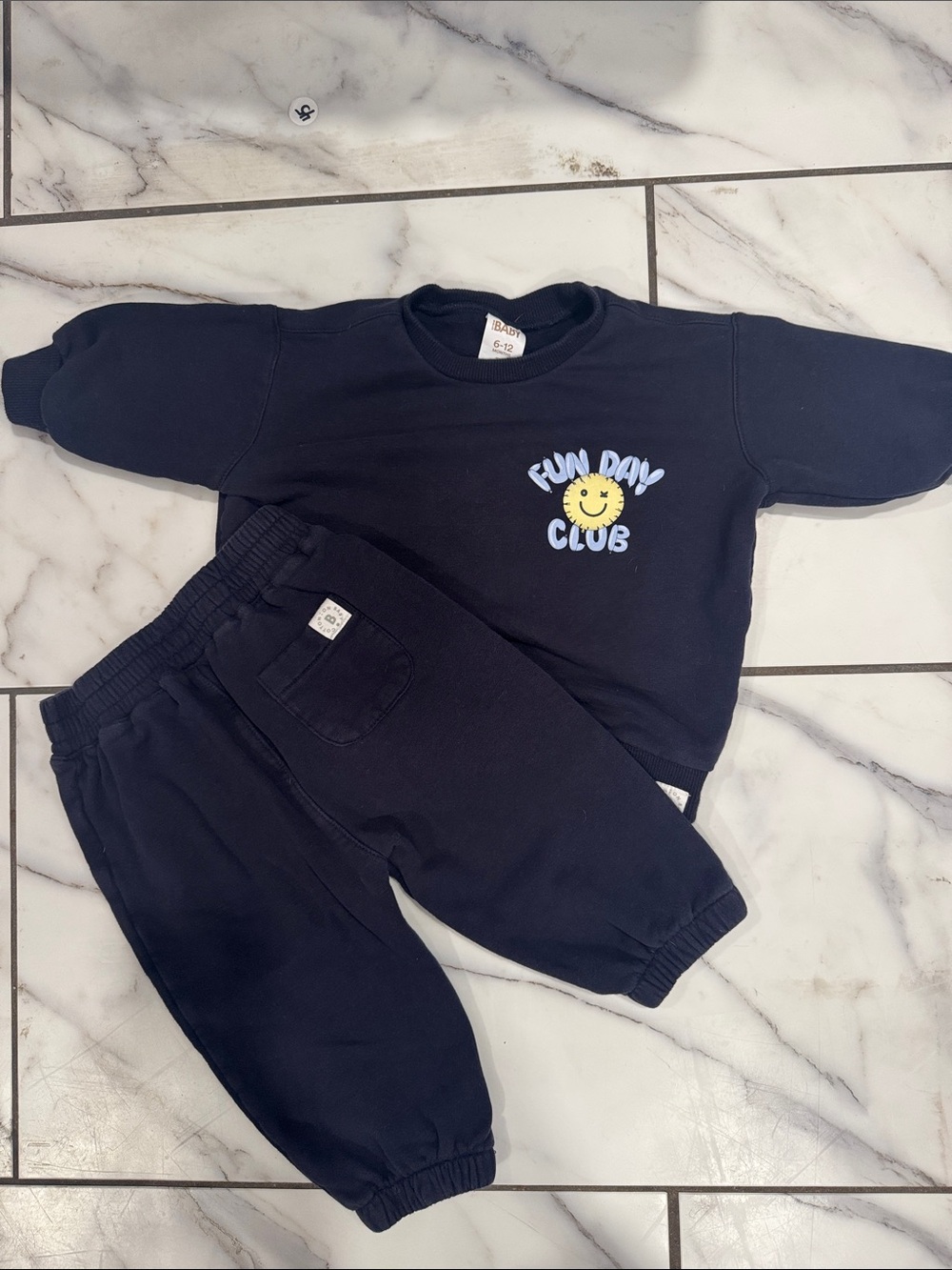 Cotton On Navy Blue 2 Piece Baby Sweatsuit Size 6/12M